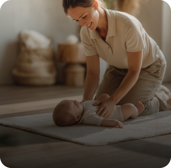 Fisioterapia terapêutica ao bebé